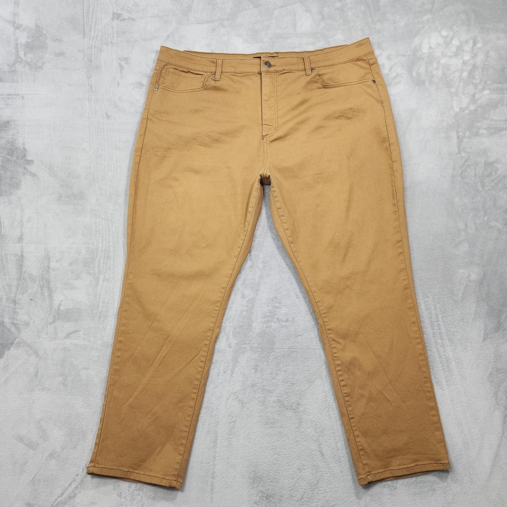 Fried Denim Jeans Mens 44x30 Beige Regular Tapered Stretch Denim Big & Tall